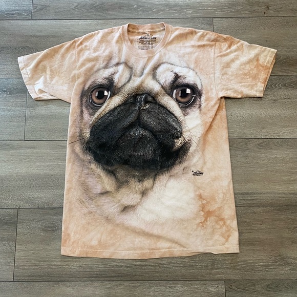 The Mountain Other - The Mountain T-shirt Pug Dog Tie-Dye 2011 Vincent Hie 100% Cotton Size Medium